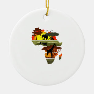 Africa Continent Sunset Safari Nature Wild Life  Ceramic Ornament