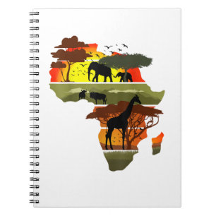 Africa Continent Sunset Safari Nature Wild Life Notebook