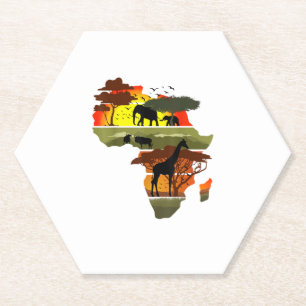 Africa Continent Sunset Safari Nature Wild Life Paper Coaster