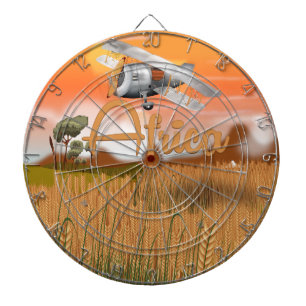 Africa Crop field travel poster Dartboard