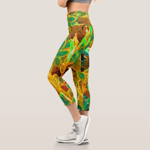 Africa Desert Cactus Plants Prickly Pear Capri Leggings