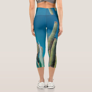 Africa Desert Cactus Plants Prickly Pear Capri Leggings