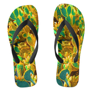 Africa Desert Cactus Plants Prickly Pear Flip Flops
