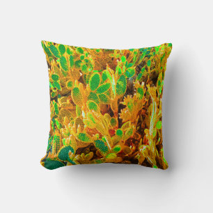 Africa Desert Cactus Plants Prickly Pear Throw Pillow