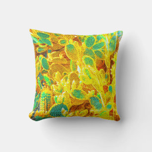 Africa Desert Cactus Plants Prickly Pear Throw Pillow