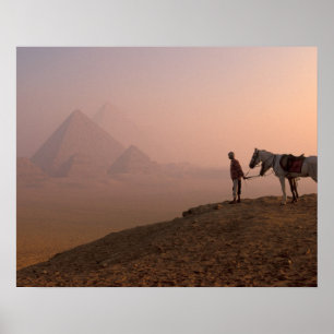 Africa, Egypt, Cairo, Giza, Giza pyramids at Poster