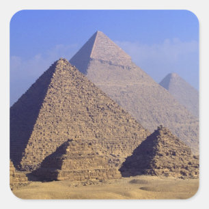 Africa, Egypt, Cairo, Giza. Great pyramids Square Sticker