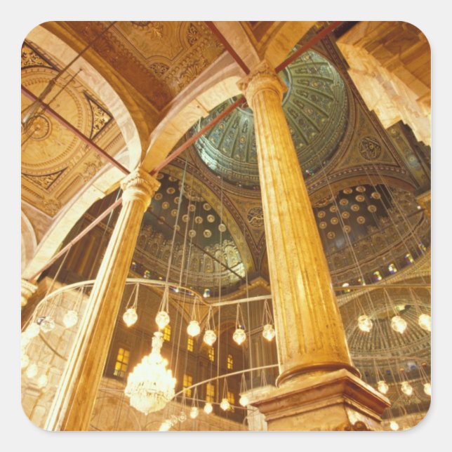 AFRICA, Egypt, Cairo, Muhammad Ali Mosque Square Sticker (Front)