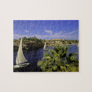 Africa, Egypt, Upper Egypt, Aswan. Feluccas 2 Jigsaw Puzzle