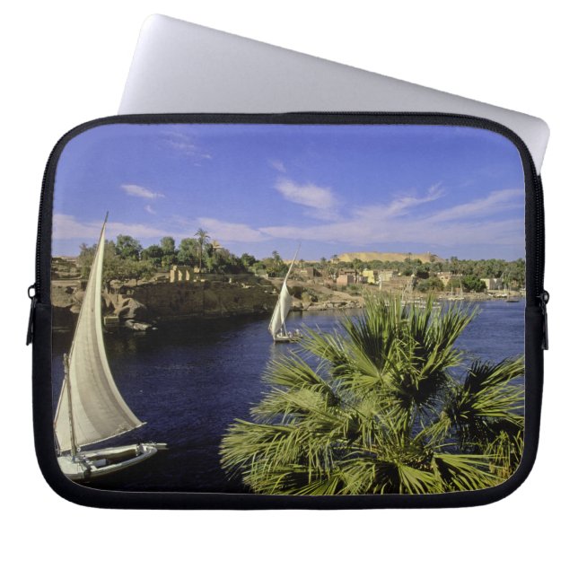 Africa, Egypt, Upper Egypt, Aswan. Feluccas 2 Laptop Sleeve (Front)