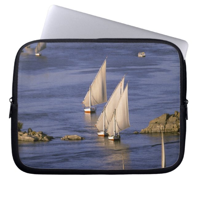 Africa, Egypt, Upper Egypt, Aswan. Feluccas Laptop Sleeve (Front)