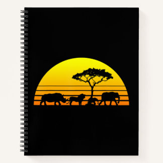 Africa Elephant Lion Rhino Kenya Namibia Tanzania Notebook