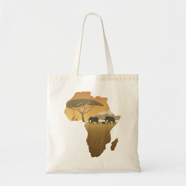 Africa  Elephant Map Dad South Animal Big Five Saf Tote Bag (Front)