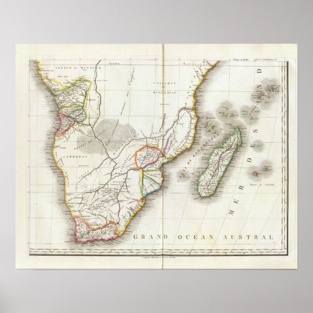 Africa Engraved map Poster (Front)