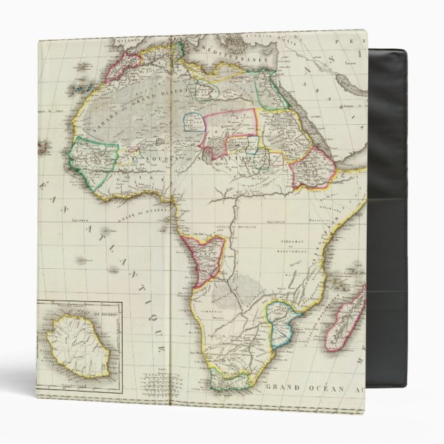 Africa Engraved map with 2 inset maps Binder (Front/Inside)