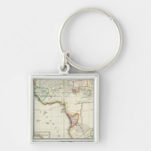 Africa Engraved map with 2 inset maps Keychain