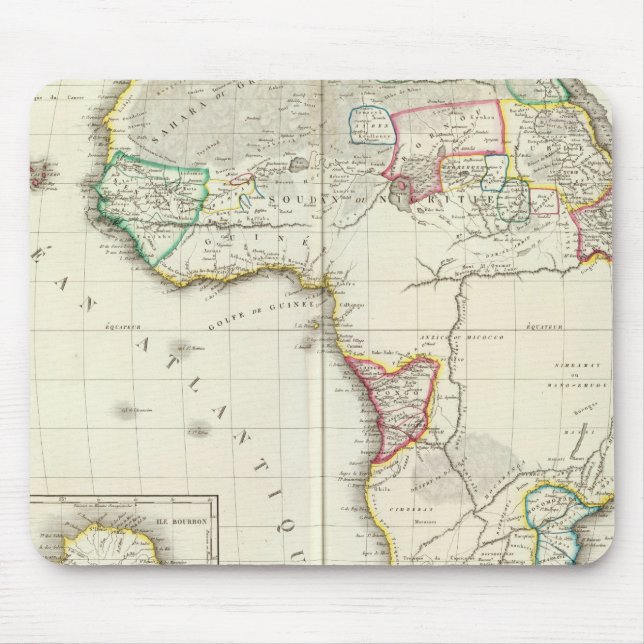 Africa Engraved map with 2 inset maps Mouse Pad (Front)