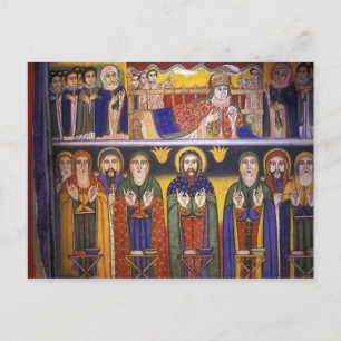 Africa, Ethiopia. Artwork depicting apostles and Postcard