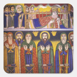 Africa, Ethiopia. Artwork depicting apostles and Square Sticker