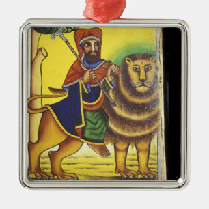 Africa, Ethiopia. Artwork depicting Lion of Metal Ornament
