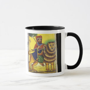 Africa, Ethiopia. Artwork depicting Lion of Mug