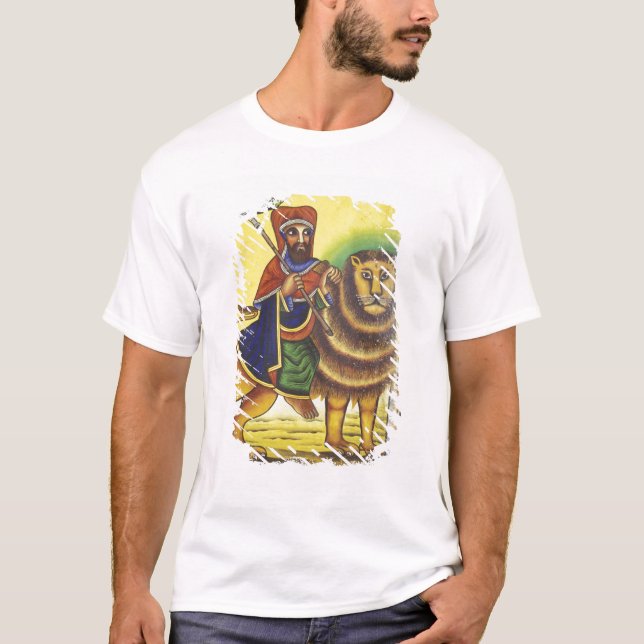 Africa, Ethiopia. Artwork depicting Lion of T-Shirt (Front)