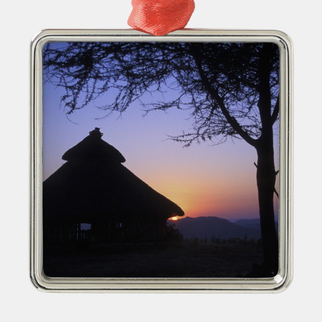 Africa, Ethiopia, Omo river region, Sunset over Metal Ornament (Front)