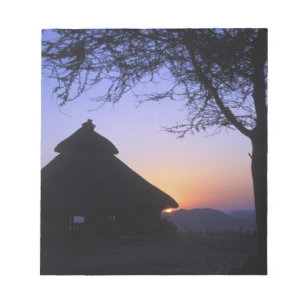 Africa, Ethiopia, Omo river region, Sunset over Notepad
