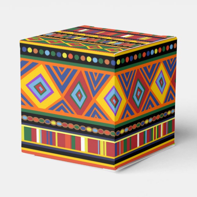 Africa Ethnic Art Pattern  Favor Box (Back Side)