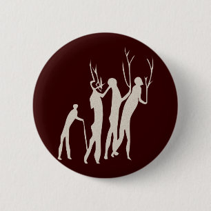 Africa Felmalting people africa cave art people 2 Inch Round Button