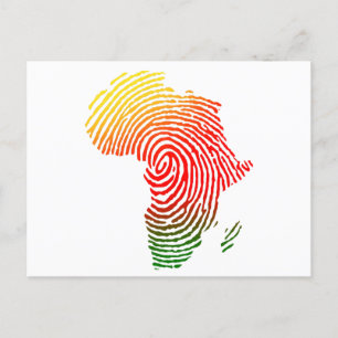 Africa Finger Print, Black History, Equal Rights,  Postcard