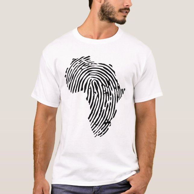 Africa Finger Print Shirt, Black Power T-Shirt (Front)