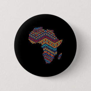 Africa Flag Kente Cloth Black Pride African Americ 2 Inch Round Button