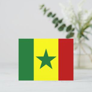 Africa: Flag of Republic of Senegal Postcard