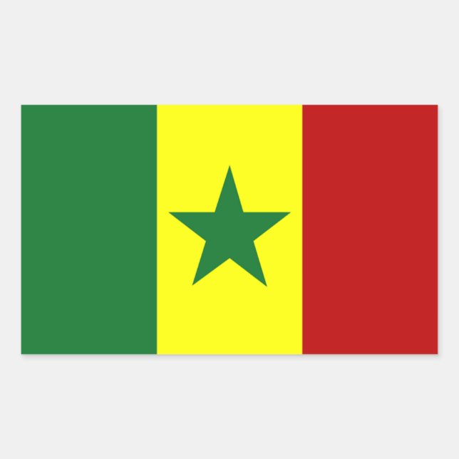 Africa: Flag of Republic of Senegal Sticker (Front)