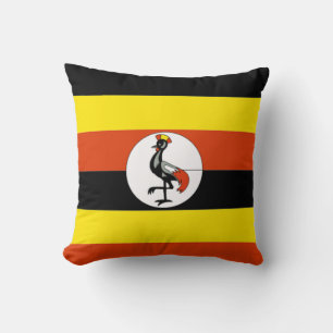 Africa: Flag of Uganda Throw Pillow