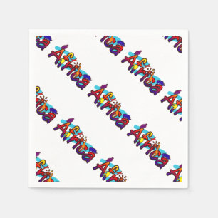Africa fun colourful safari logo napkin