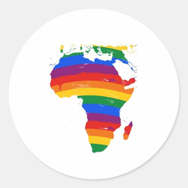 AFRICA GAY PRIDE CLASSIC ROUND STICKER (Front)