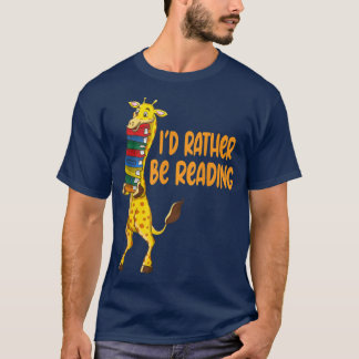 Africa Giraffes A Stack Reading Books Lovers Funny T-Shirt