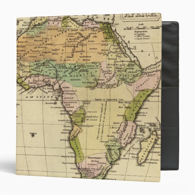 Africa Hand Coloured Atlas Map Binder (Front/Inside)