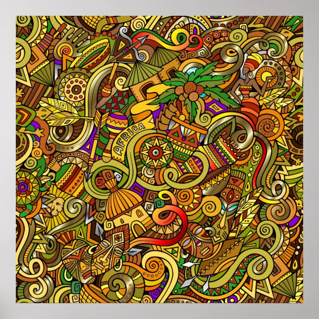 Africa Illustration Art Poster (Front)