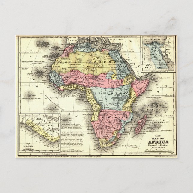 Africa in 1867 postcard (Front)