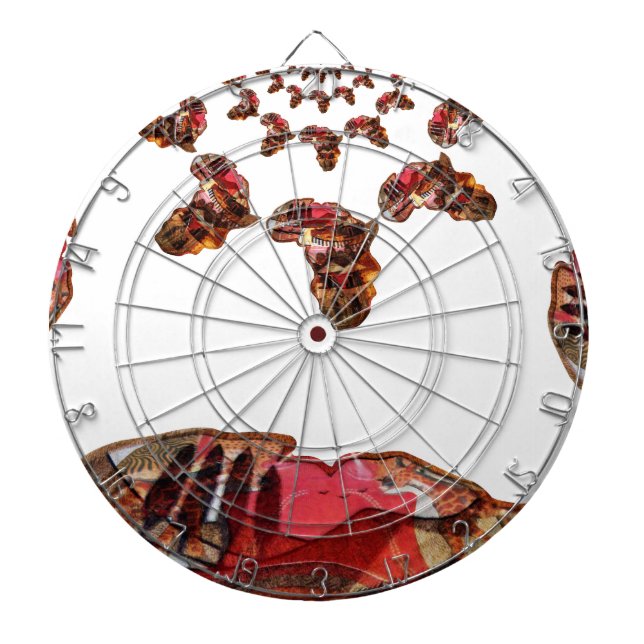  Africa in Motion: Kaleidoscope Map Design Dartboard (Front)