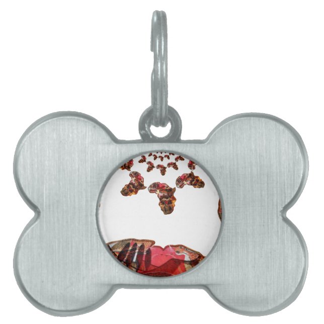  Africa in Motion: Kaleidoscope Map Design Pet Tag (Front)