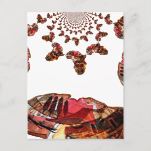 Africa in Motion: Kaleidoscope Map Design Postcard