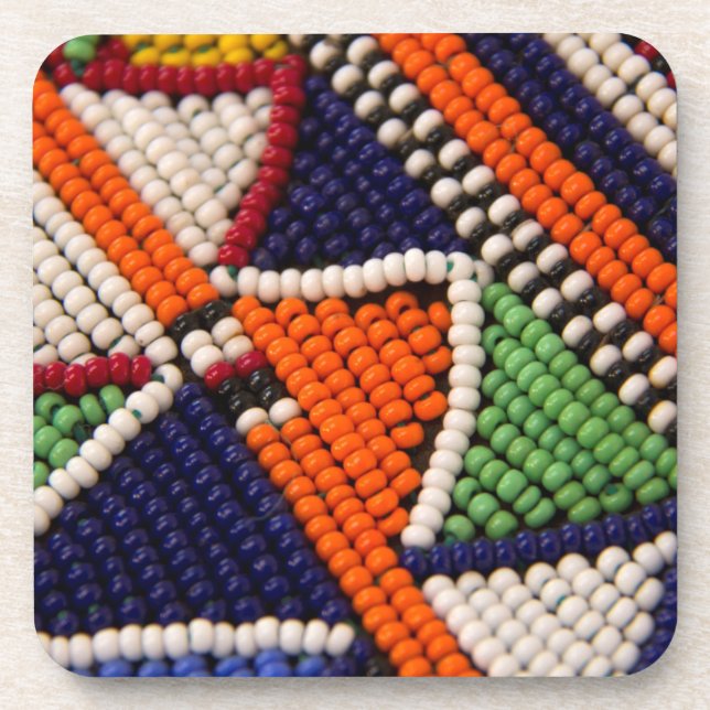 Africa, Kenya. Maasai Tribal Beads Coaster (Front)