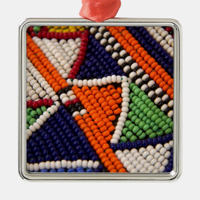 Africa, Kenya. Maasai Tribal Beads Metal Ornament (Front)