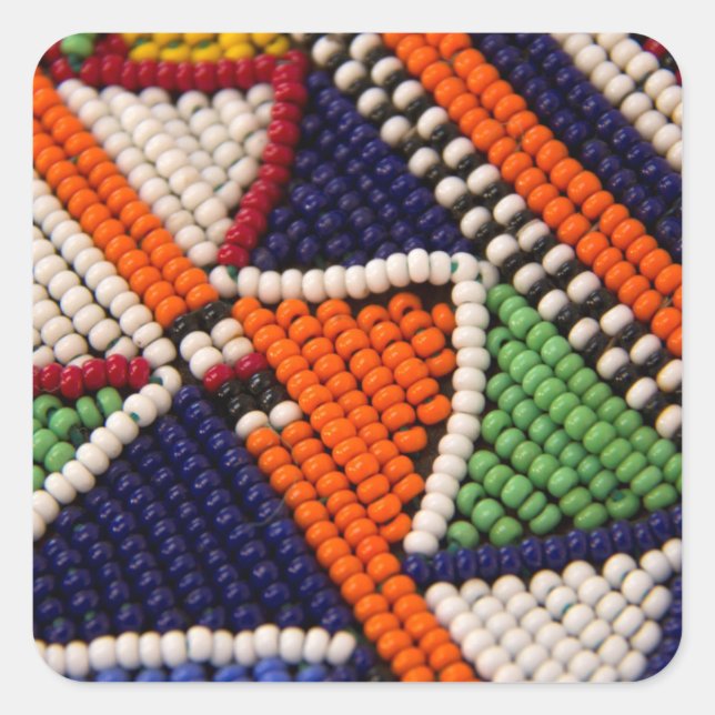 Africa, Kenya. Maasai Tribal Beads Square Sticker (Front)