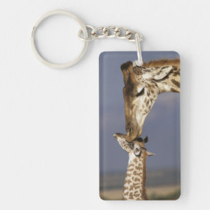 Africa, Kenya, Masai Mara. Giraffes (Giraffe Keychain