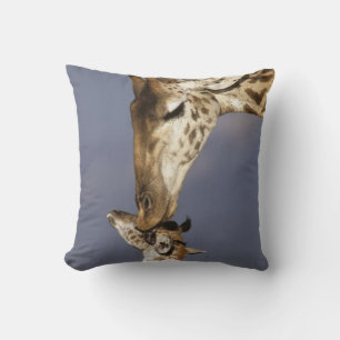 Africa, Kenya, Masai Mara. Giraffes (Giraffe Throw Pillow